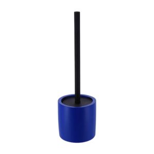 Sleek Blue Toilet Brush: Blue toilet brush with a matching holder.