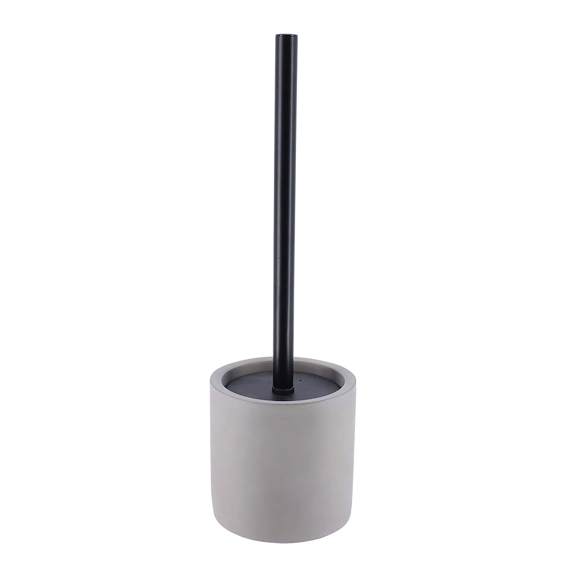 Sleek Gray Toilet Brush: Gray toilet brush with a matching holder.