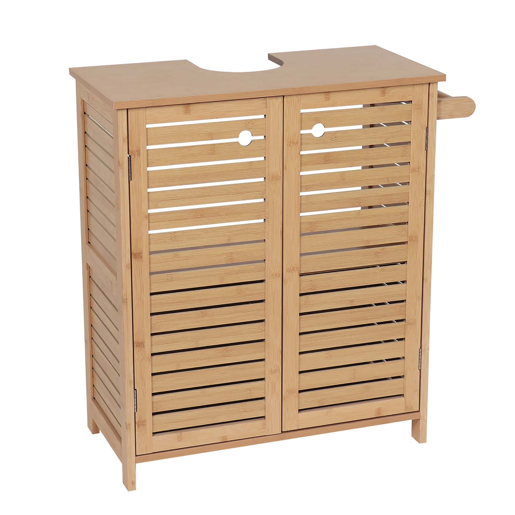 Bamboo under-sink bathroom cabinet - front view