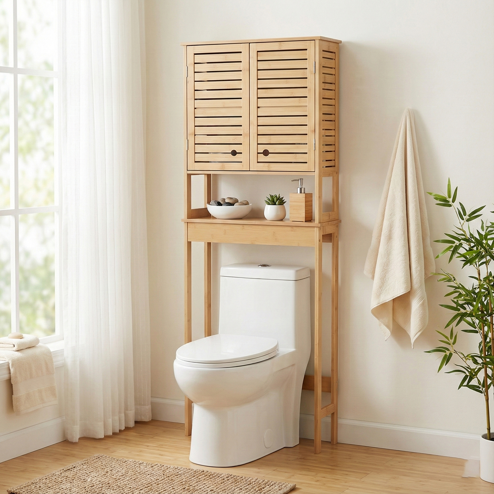 Over-The-Toilet Cabinet in a Stylish Bathroom Setting
