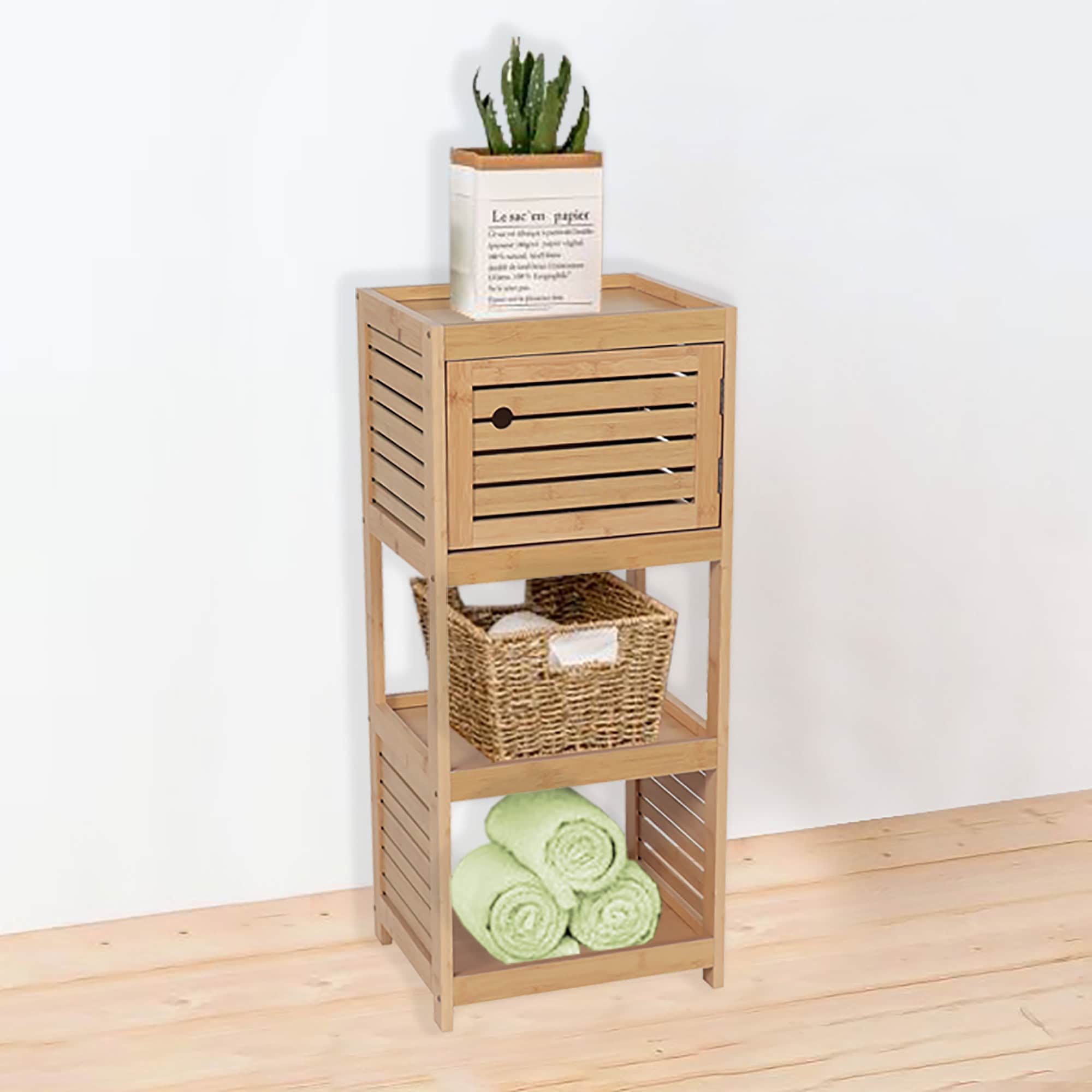 Bamboo Storage Cabinet in a Room Setting