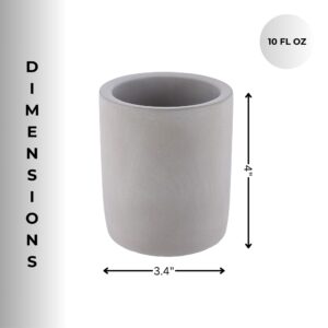 Dimensions of the gray toothbrush holder (3.4" x 4")