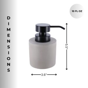 Dimensions of the gray soap dispenser (3.6" x 5.5")