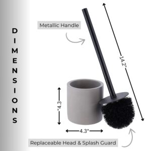 Brush Dimensions: Gray toilet brush set dimensions: 14.2" x 4.3".