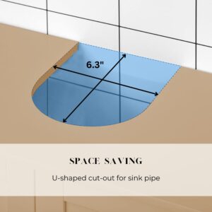 Bamboo cabinet with U-shaped cut-out - space-saving design