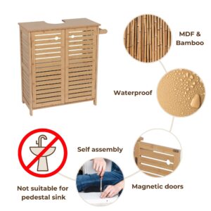 Bamboo cabinet features - waterproof and magnetic doors
