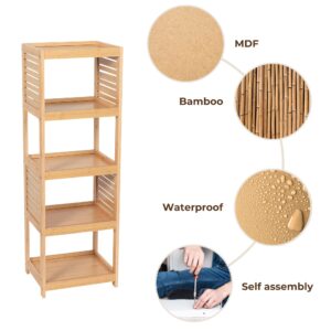 Infographic showing bamboo, MDF, waterproofing, and self-assembly.