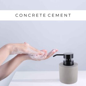 Durable gray concrete soap dispenser with black pump