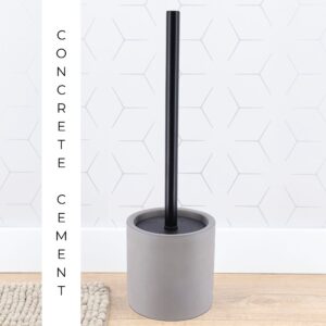 Concrete Brush Set: Gray concrete brush set in a bathroom display.