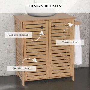 Bamboo cabinet design details - handles and towel holder
