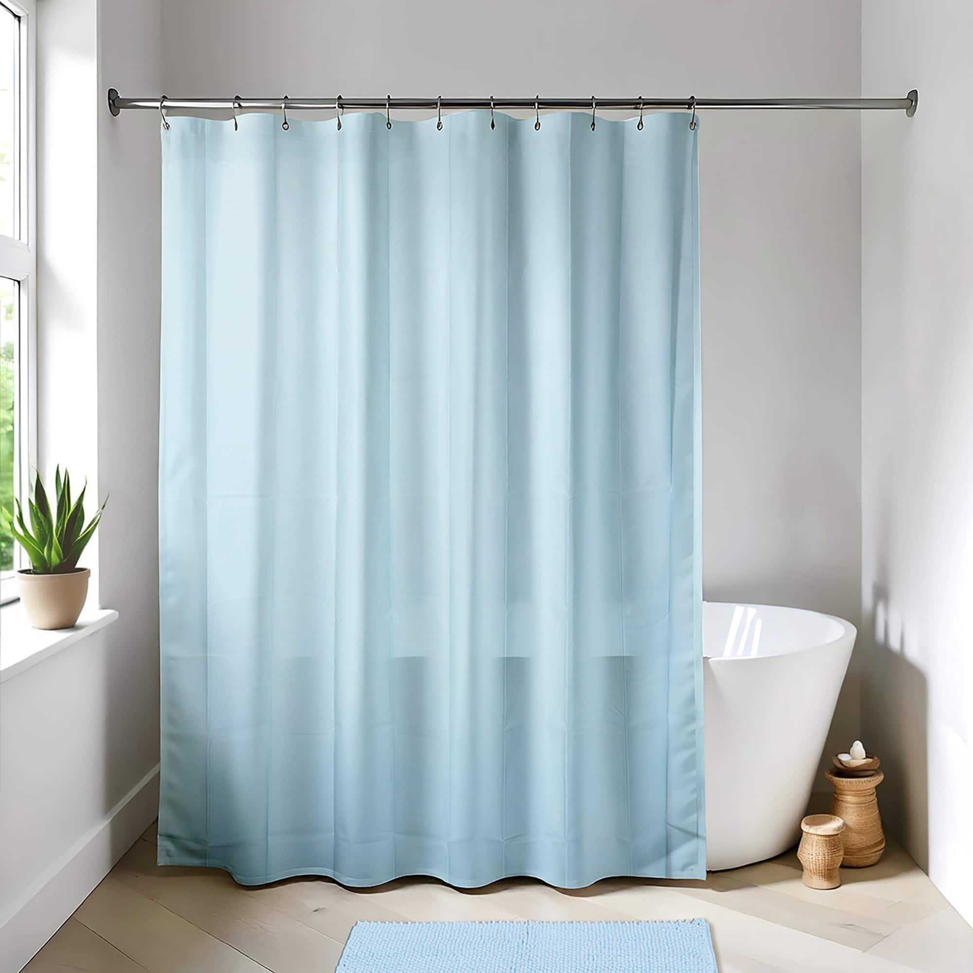 evideco Light Blue Extra Long Waterproof Shower Curtain Liner 71×79 Inches  Shower Accessories Shower, image size:2000x2000