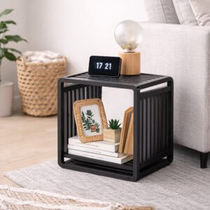 Smart Kube Black Bamboo Cube Storage, 13" Stackable Shelf Organizer