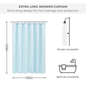 Shower curtain dimensions with icons and size info