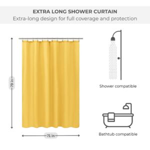 Shower curtain dimensions with icons and size info