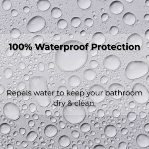 Water droplets showing waterproof shower curtain