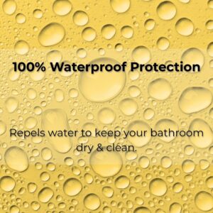 Water droplets showing waterproof shower curtain