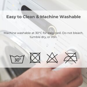 Machine washing instructions for shower curtain