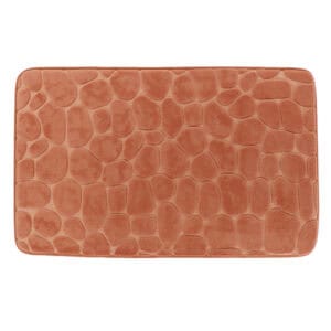 Top view of a rectangular copper memory foam mat featuring a 3D pebble pattern texture