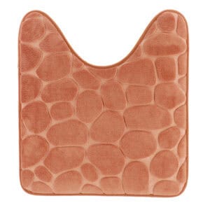 Top view of a U-shaped copper contour memory foam mat featuring a 3D pebble pattern texture