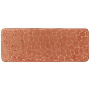 Top view of a rectangular copper runner memory foam mat featuring a 3D pebble pattern texture