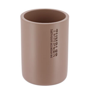 Minimalist cappuccino tumbler cup for bathroom storage