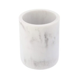 White marble resin tumbler front view