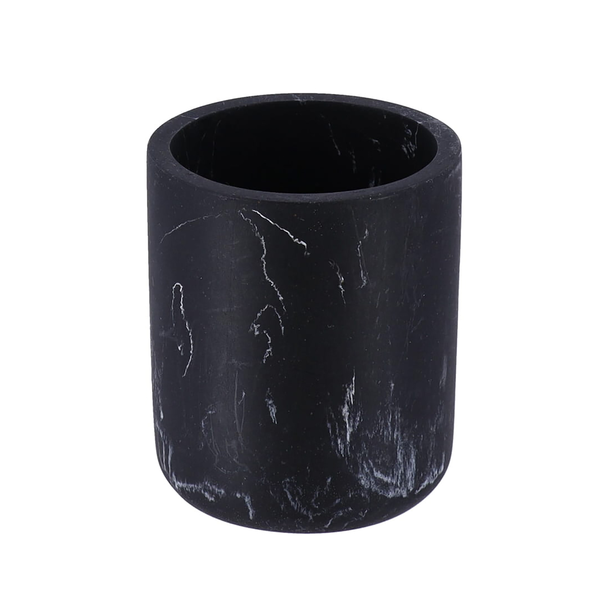 Black marble resin tumbler front view
