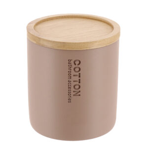Cappuccino cotton box with bamboo lid