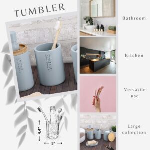 Versatile tumbler cup shown for bathroom kitchen and makeup brush storage
