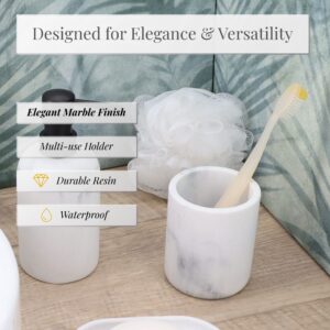 Tumbler with feature highlights and text