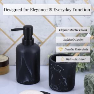 Soap dispenser features and text highlights