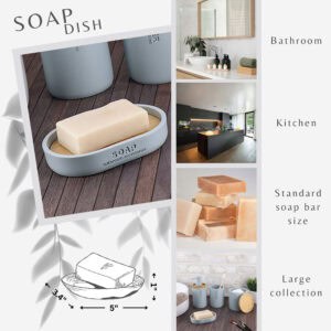 Compact light blue soap tray for bathroom kitchen or vanity