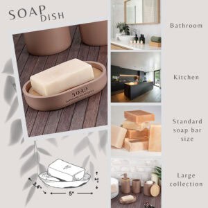 Compact cappuccino soap tray for bathroom kitchen or vanity