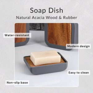 Soap dish features: water-resistant, non-slip base, easy to clean
