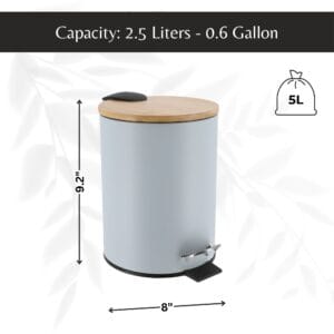 5L pedal bin with soft close lid and inner bucket for easy use