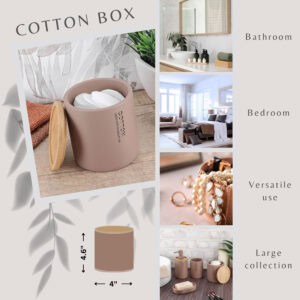 Cotton jar in cappuccino with size chart