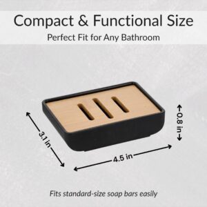 Soap dish size 4.5 x 3.1 inches, fits standard soap bars
