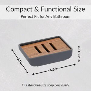 Soap dish size 4.5 x 3.1 inches, fits standard soap bars