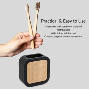 Easy-to-use toothbrush holder with wide slot and hygienic countertop solution