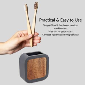 Easy-to-use toothbrush holder with wide slot and hygienic countertop solution