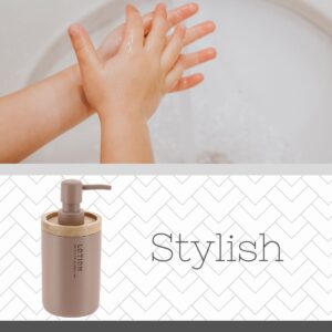 Hand washing with light blue soap dispenser for everyday use