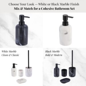 Black and white marble soap dispenser set options