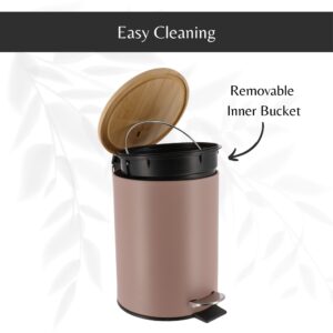 Small cappuccino waste can with removable inner bucket for quick cleaning