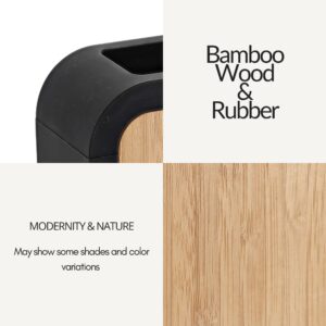 Material details: bamboo wood and rubber with natural shade variations