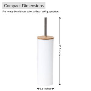 Toilet brush size chart showing height and width with compact design for small bathrooms