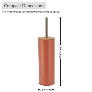 Terracotta toilet brush size chart showing height and width, compact for small spaces