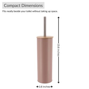 Cappuccino toilet brush size chart showing height and width, designed for small spaces