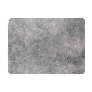 Gray bath mat with modern concrete texture, flat top-down view highlighting minimalist stone-inspired surface design