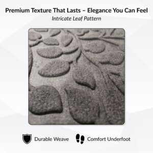 Close-up of embossed leaf pattern texture on rubber surface