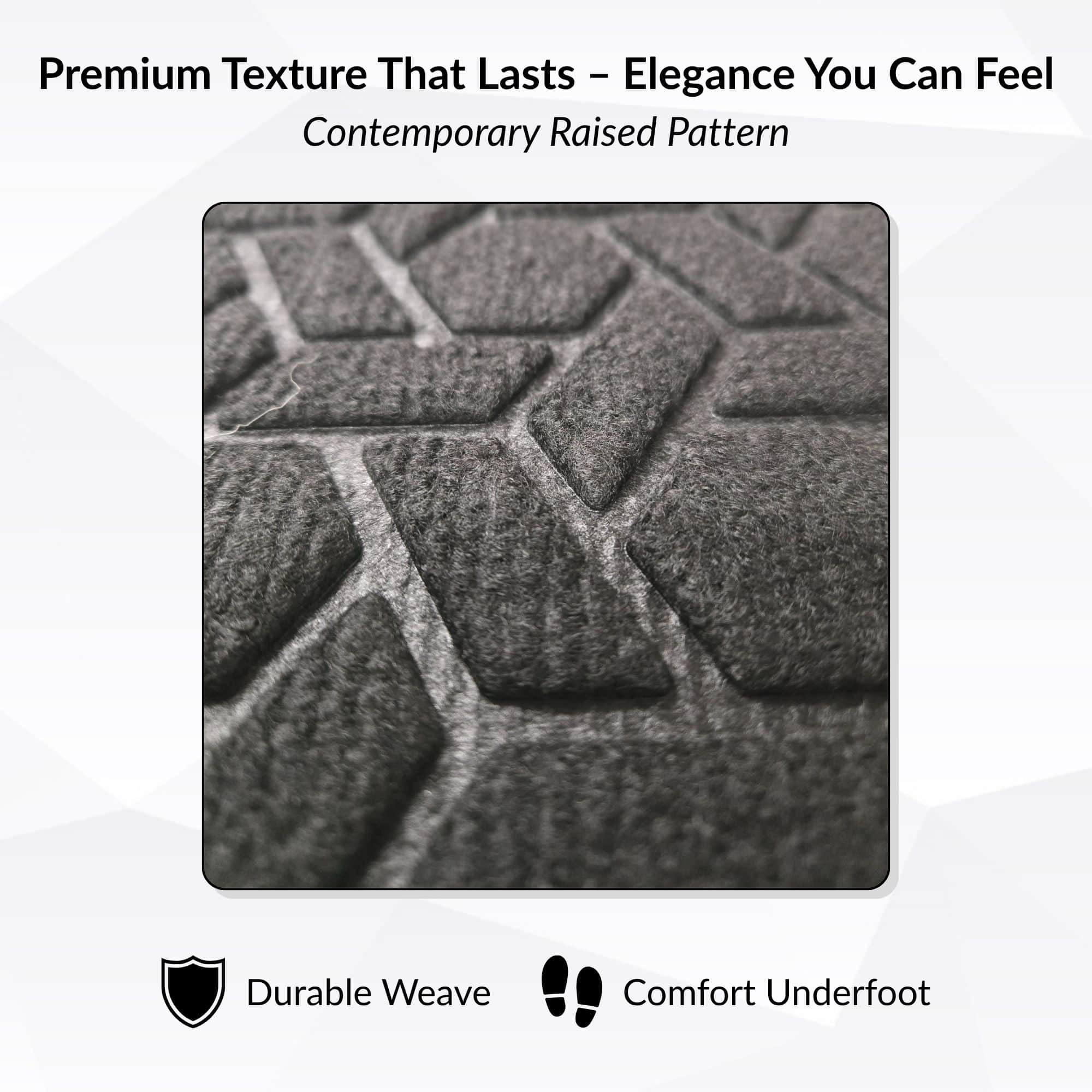 Close-up of textured black cube pattern with raised design